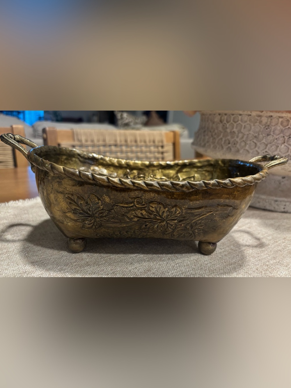 Vintage  brass jardinière planter